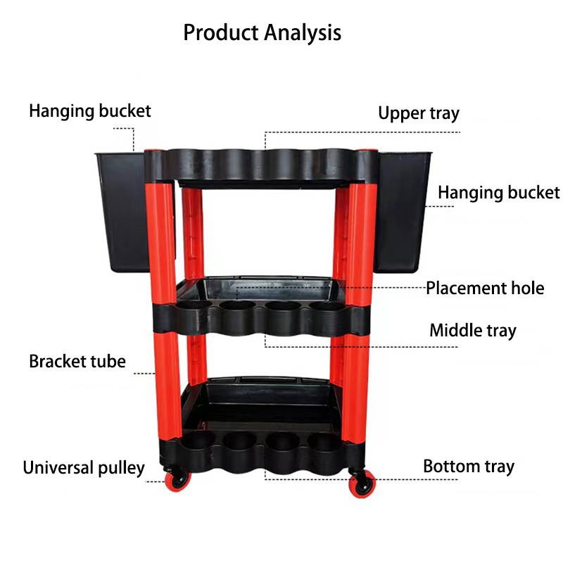 عربة بثلاث طبقات للسيارة ، تخز - مراجعة Workshop Tools Trolley وسعره